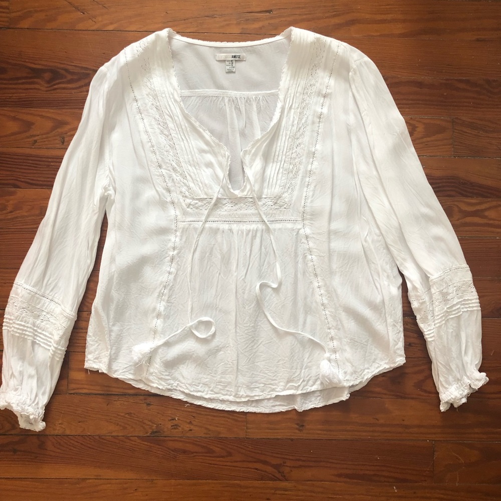 Amuse Society white peasant blouse